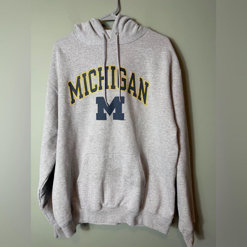 Champion Men’s Michigan‎ Gray Hoodie Sweatshirt Large